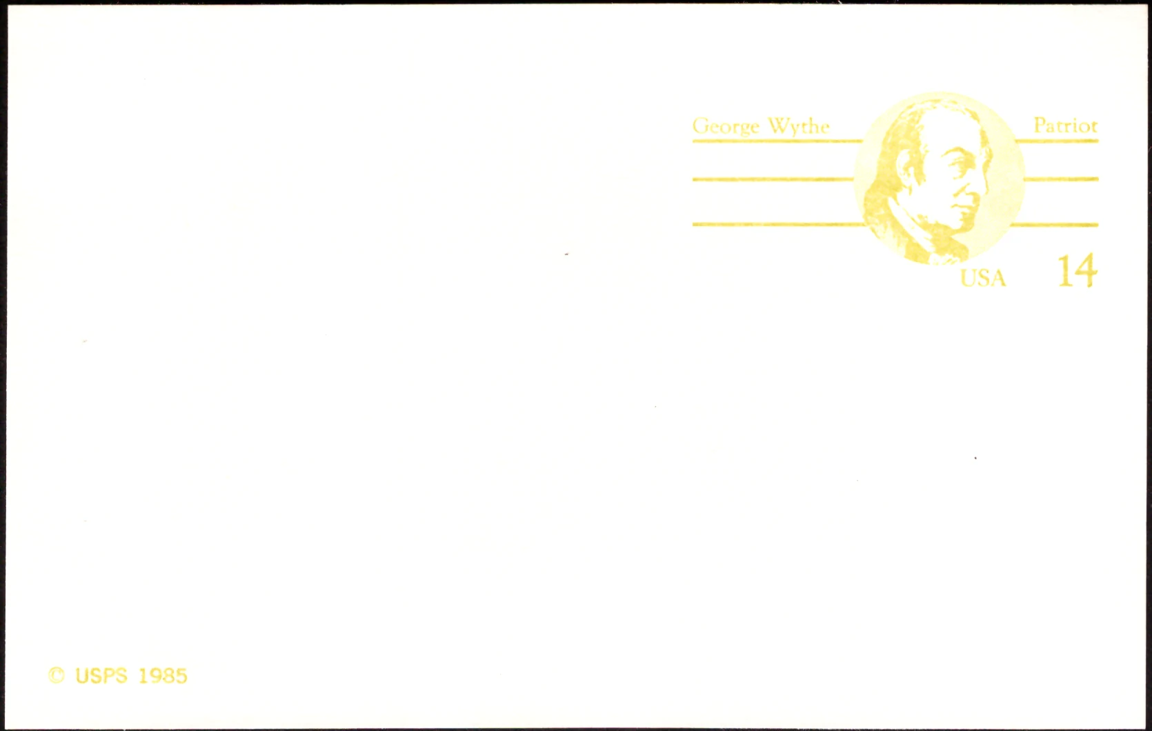 George Wythe — Patriot postal card
