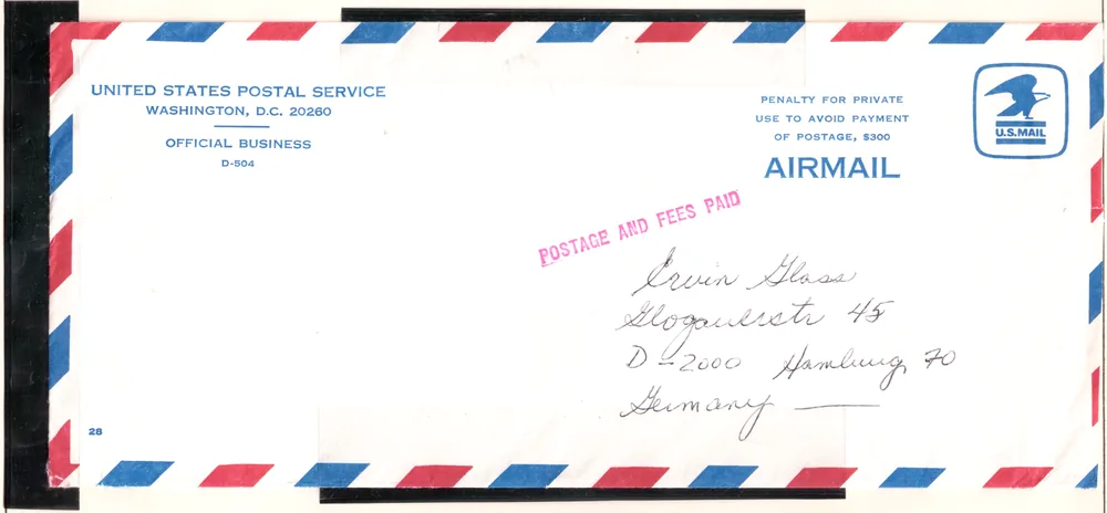 USPS Official Business penalty-mail airmail cover to Hamburg