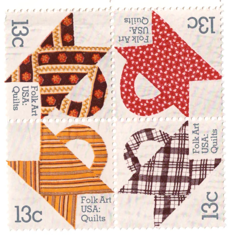 Folk Art Quilts – complete se-tenant block of four