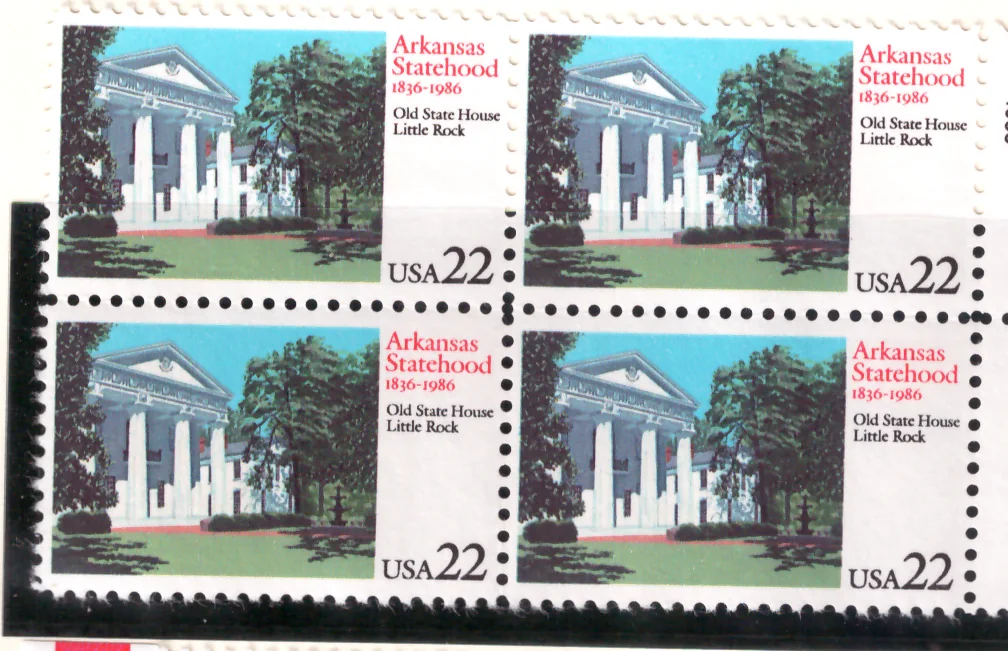 Arkansas Statehood Sesquicentennial – Block of 4
