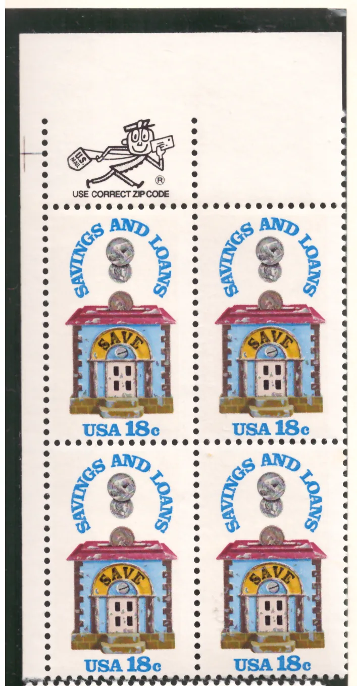 Savings and Loan Sesquicentennial – ZIP margin block of 6