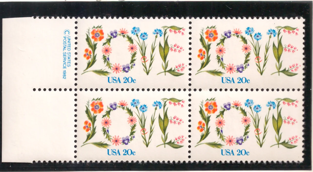 Love Flowers Block von vier - Copyright-Selvage