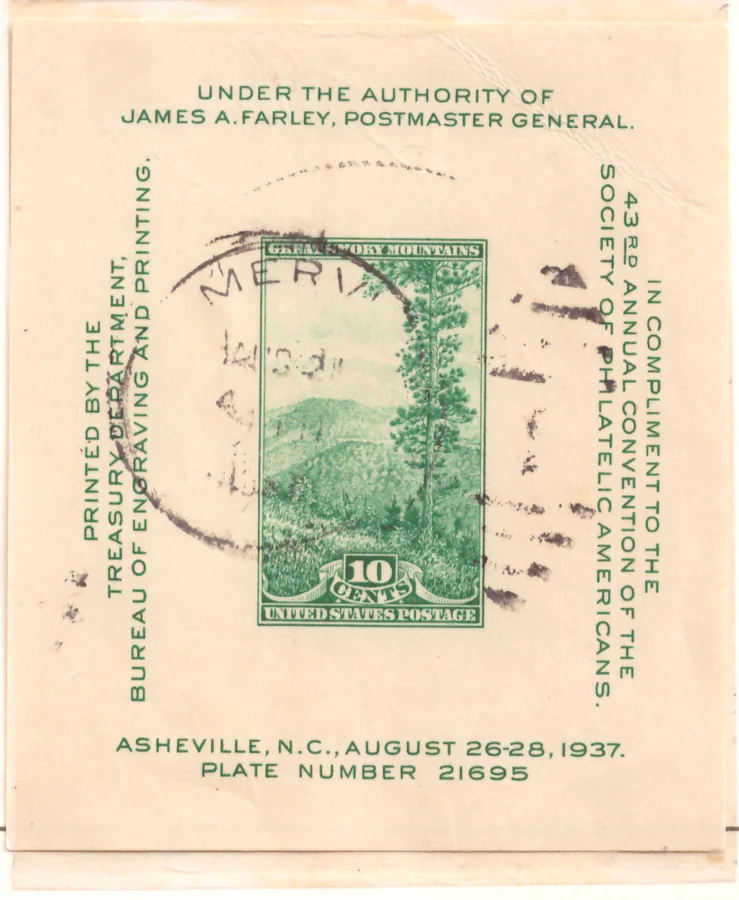 Society of Philatelic Americans – Asheville 1937