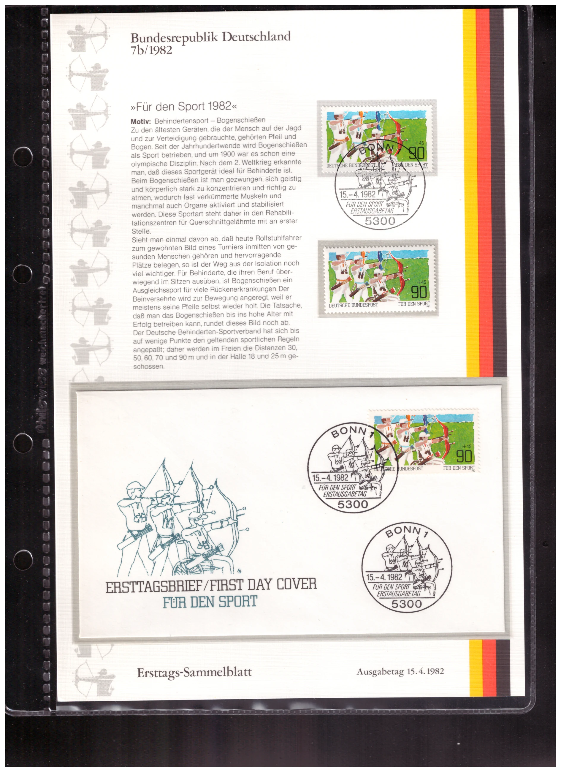 Ersttags-Sammelblatt 7b/1982 – For Sport 1982