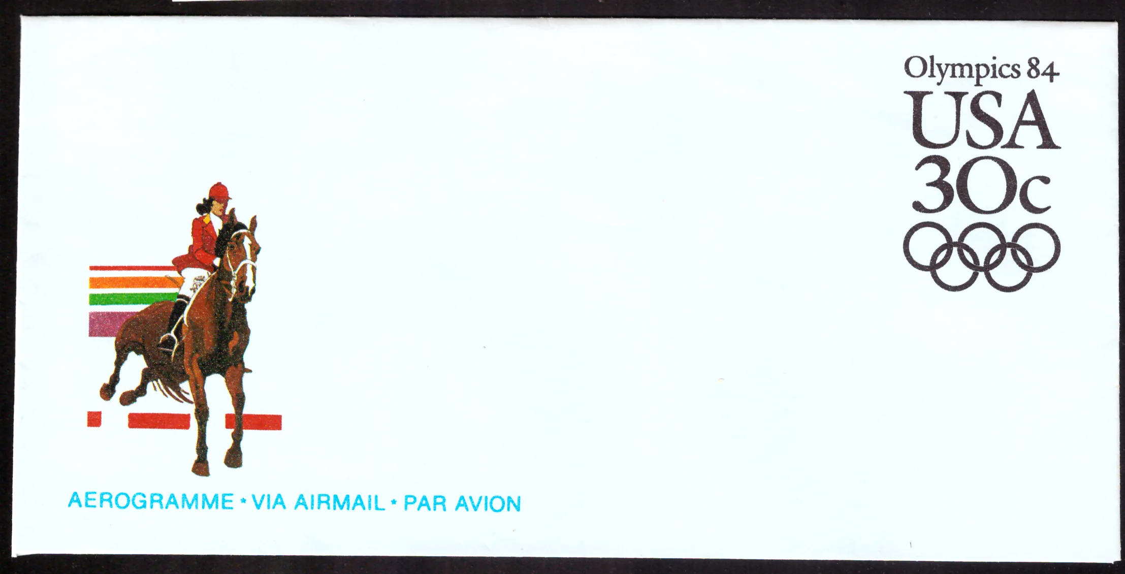 1983 Olympics 84 equestrian aerogramme