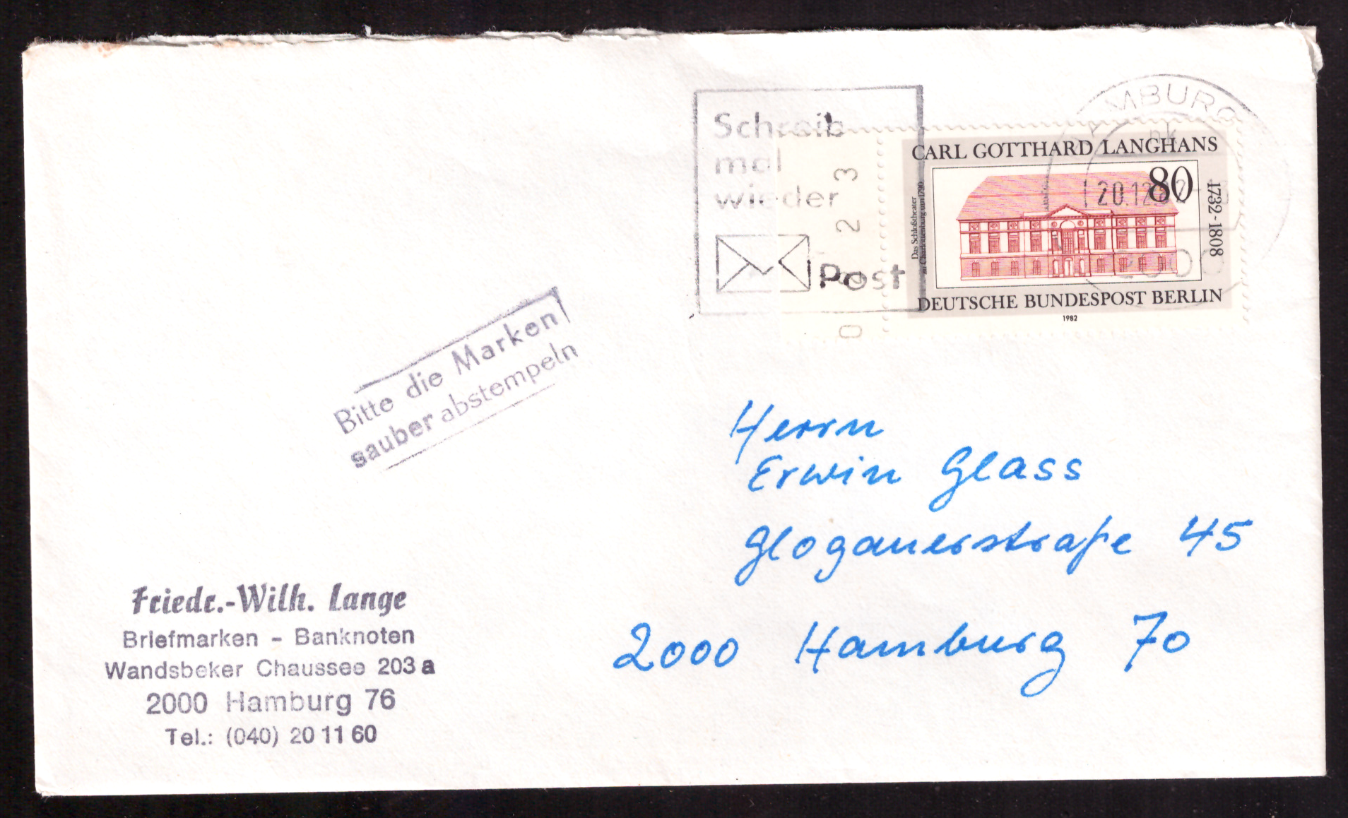 Weihnachtsbrief mit erhaltenem Michel-Rundschau-Gutschein 1983