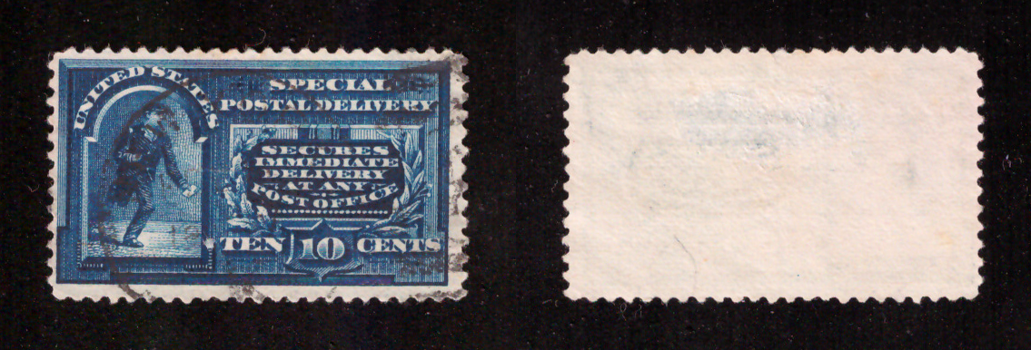 10 Cents Special Delivery – Messenger Running (blue, line under value; E4/E5 candidate)