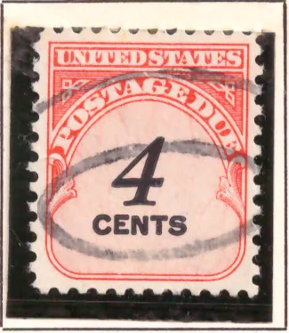 Postage Due – 4 cents numeral