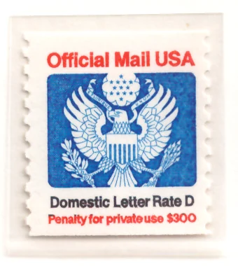 1985 Official Mail – Domestic Letter Rate D