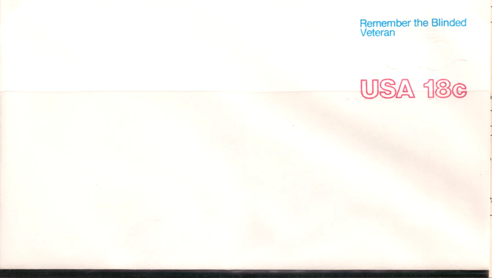 Remember the Blinded Veteran – unused stamped envelope
