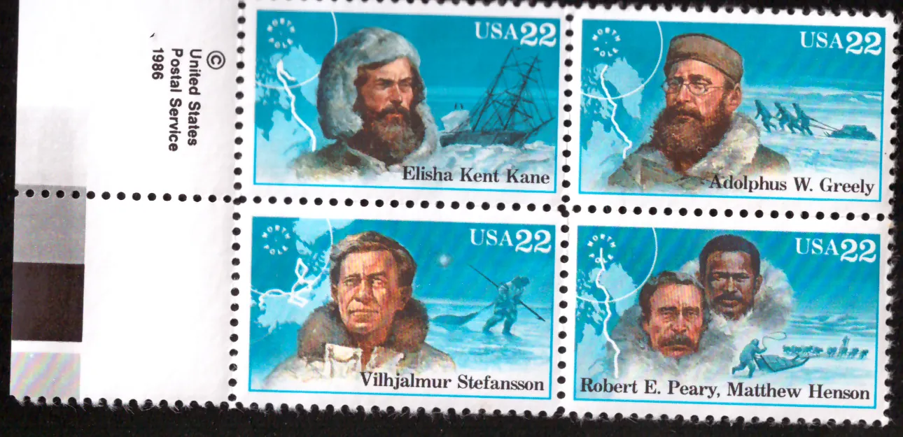 Polar Explorers – Se-tenant Block of 4 with Selvage