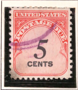 Postage Due – 5 cents numeral