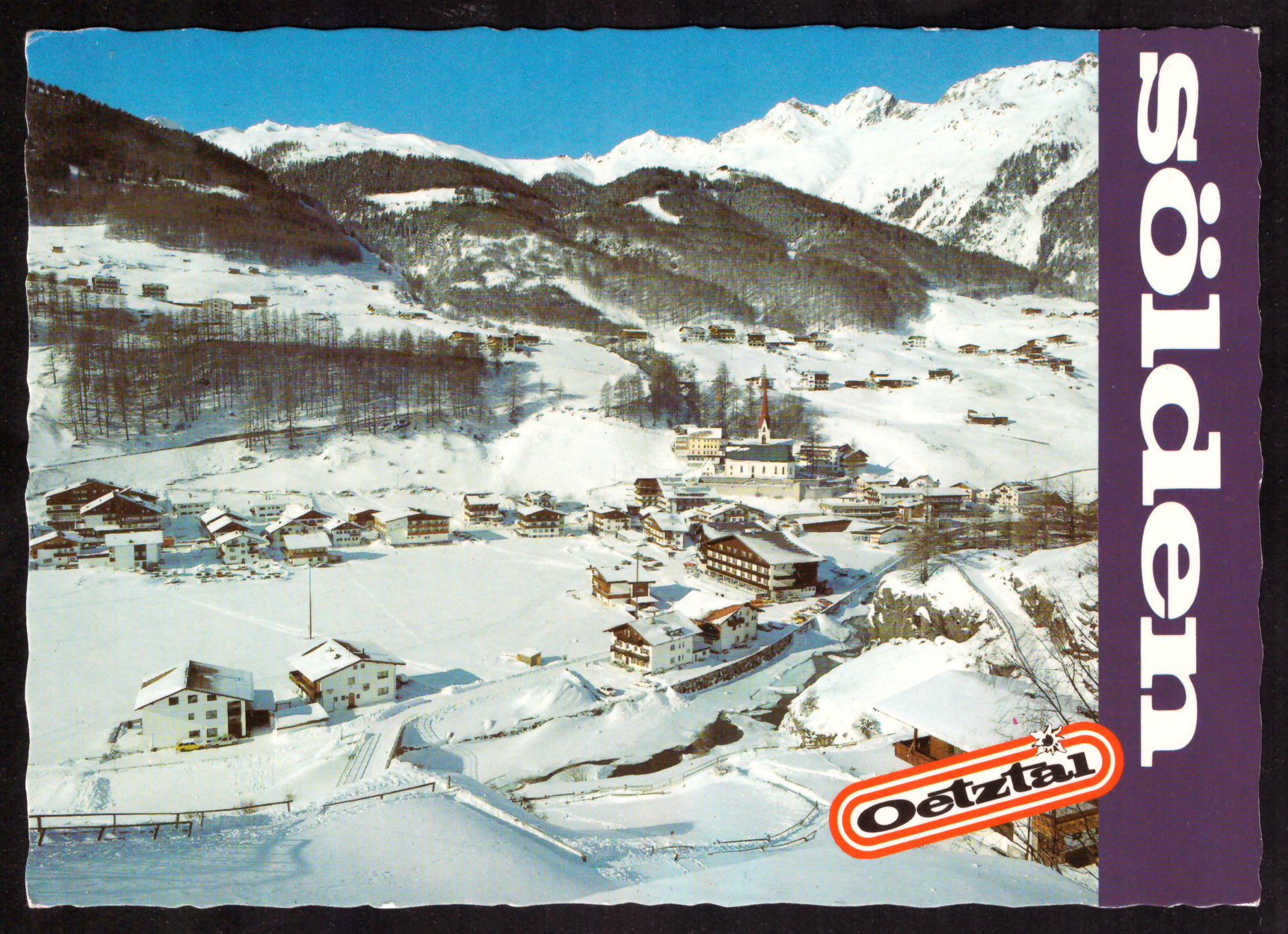Winter aerial view of Sölden, Tyrol