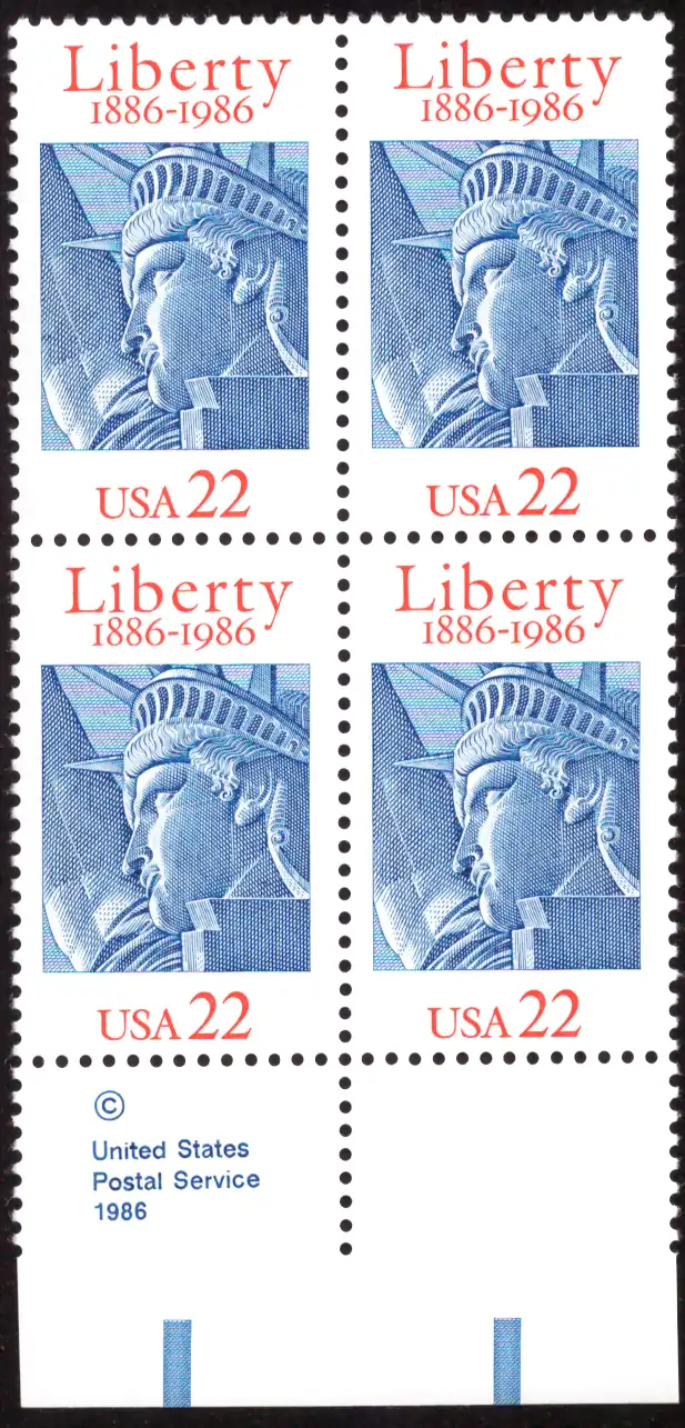 Statue of Liberty Centennial – Block of 4