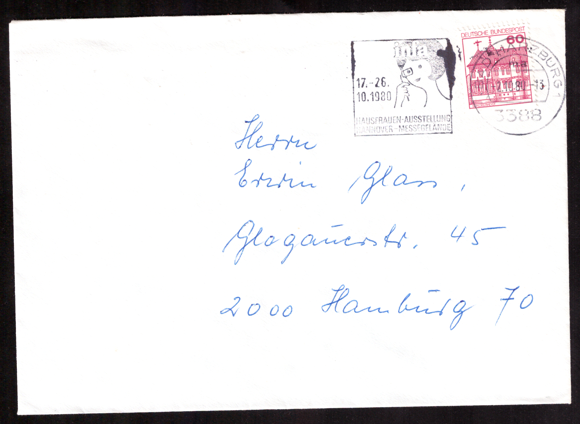 Плик от Бад Харцбург с рекламен печат за Hausfrauen-Ausstellung 1980