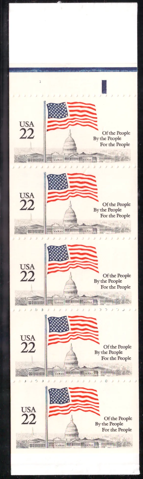 1985 Flag over Capitol booklet pane of five