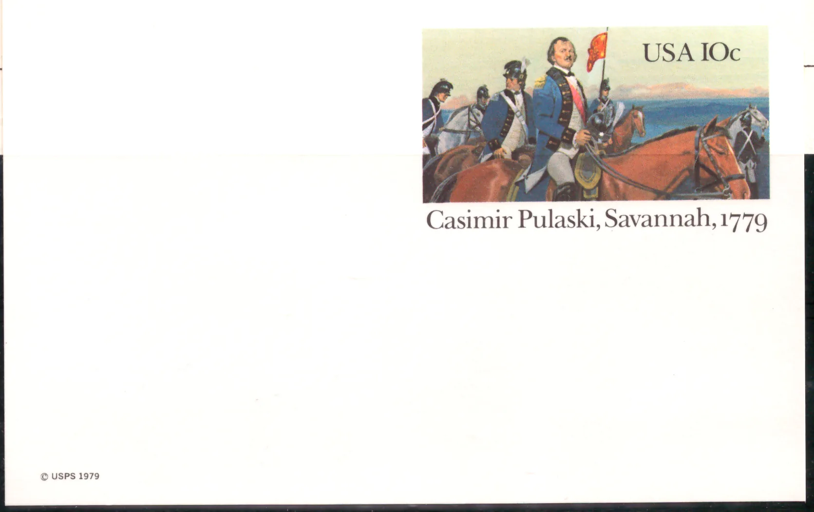 Casimir Pulaski, Savannah, 1779 – unused postal card