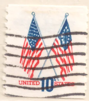 Crossed 50-Star and 13-Star Flags – straight-edge single