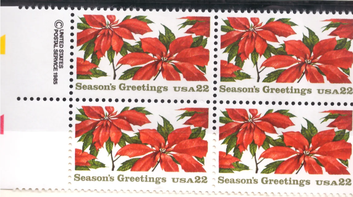 Poinsettia Christmas – Block of 4