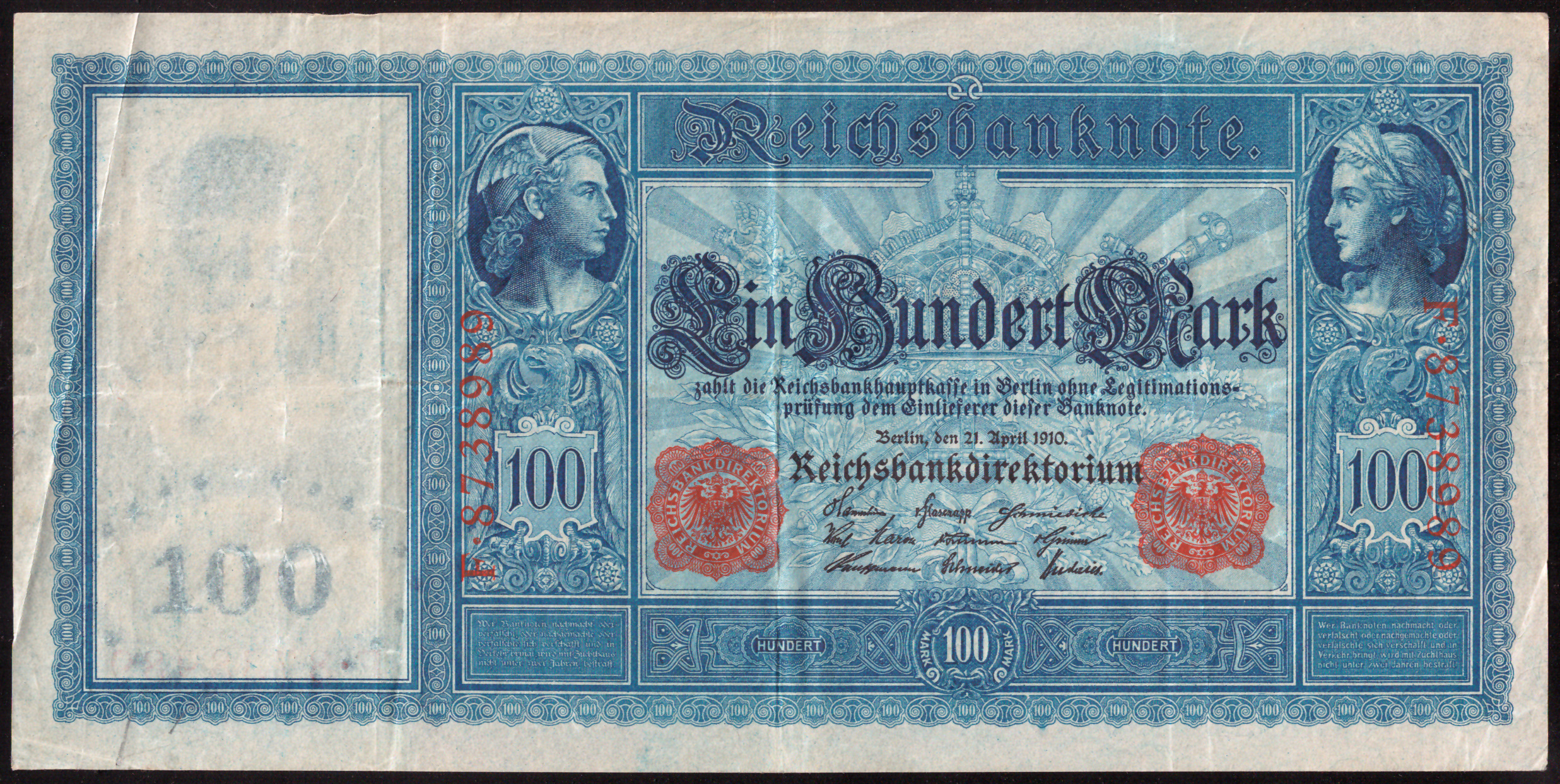 100 Mark – Reichsbanknote, red seals