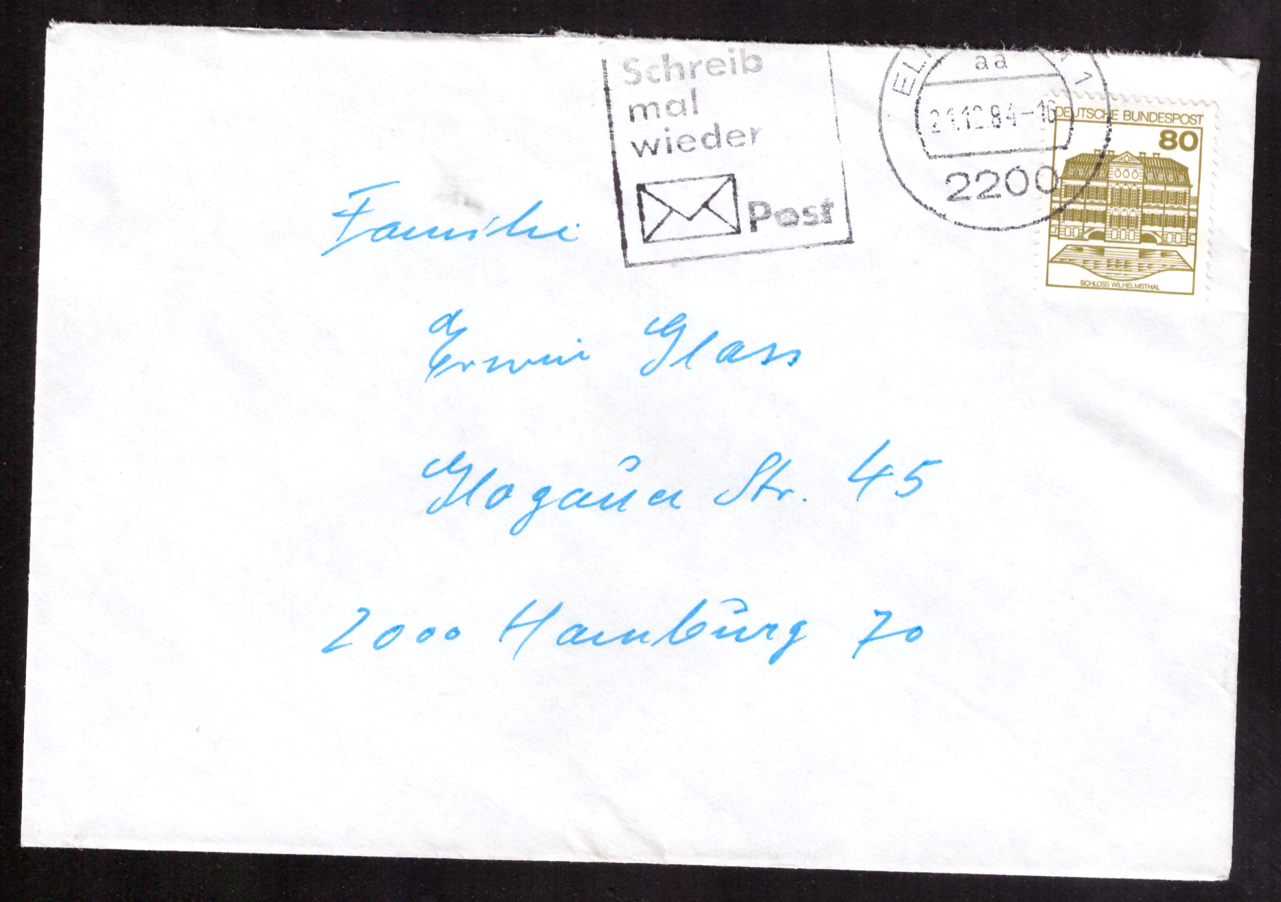 Elmshorn cover with Schloss Wilhelmsthal and Write Again slogan